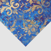 金ゴールドスクロール作業花Blue Decompage 薄葉紙 (詳細)