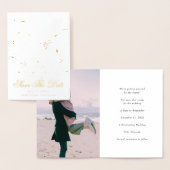 金ゴールドスケッチフローラ日付の保存 箔カード (ディスプレー)