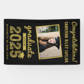 金ゴールドスケッチ2025おめでとう写真卒業パーティー 横断幕 (横)