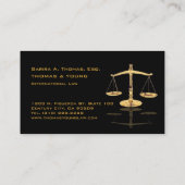 金ゴールドスケフェイクール/弁護士/DIYバックグラウンド 名刺 (裏面)