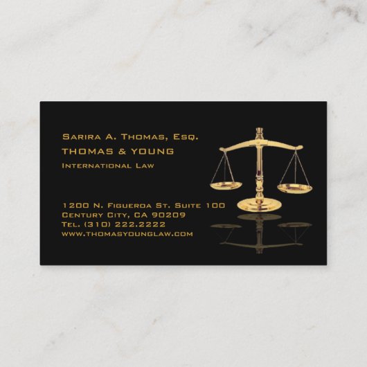 金ゴールドスケフェイクール/弁護士/DIYバックグラウンド 名刺 (裏面)