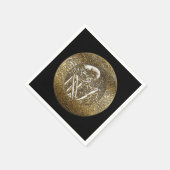 金ゴールドスケルトンスカルヴィンテージ宝貨 スタンダードカクテルナプキン (角)