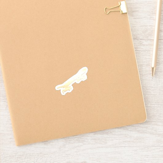金ゴールドスケートボードシール シール (ノートブック)