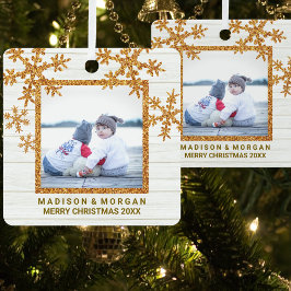 金ゴールドススタイリッシュノーフレーク両面写真 メタルオーナメント