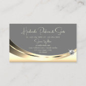 金ゴールドスタイリッシュと灰色の輝くダイヤモダンン 名刺 (裏面)