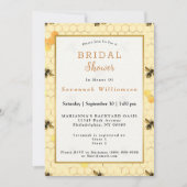 金ゴールドスタイリッシュイエロービーズハニカムブライダルシャワー 招待状 (正面)