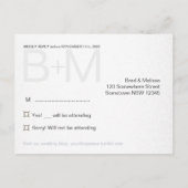 金ゴールドスタイリッシュカフェテクスチャRSVPポストカード インビテーションポストカード (裏面)