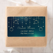 金ゴールドスタイリッシュクリスマスボール、グリーンクリスマス ラベル (インサイチュ)