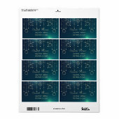 金ゴールドスタイリッシュクリスマスボール、グリーンクリスマス ラベル (フルシート)