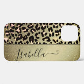 金ゴールドスタイリッシュグリッターゴールデンアニマルプリントカスタム Case-Mate iPhoneケース (裏面 (横))