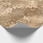 金ゴールドスタイリッシュグリッタージャングルスネークスキンパターン ラッピングペーパー (角)