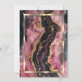 金ゴールドスタイリッシュグリッターブラックブルゴーニュ退職 招待状 (裏面)