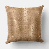 金ゴールドスタイリッシュグリッター野生のチーター斑点パターン クッション (裏面)