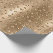 金ゴールドスタイリッシュグリッター野生のチーター斑点パターン ラッピングペーパー (角)