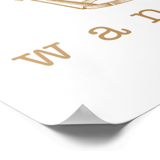 金ゴールドスタイリッシュグローブワンダ引用文旅行好き ポスター (角)