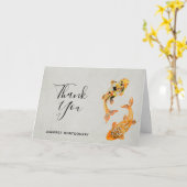 金ゴールドスタイリッシュコイフィッシュありがとう カード (黄色い花)