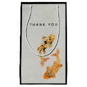 金ゴールドスタイリッシュコイフィッシュありがとう スモールペーパーバッグ (正面)