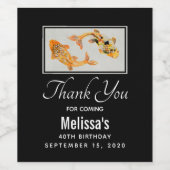 金ゴールドスタイリッシュコイフィッシュありがとう ワインラベル (シングルラベル)