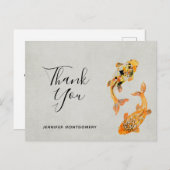 金ゴールドスタイリッシュコイフィッシュサンキュー ポストカード (正面/裏面)