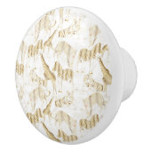 金ゴールドスタイリッシュジャングル野生動物のパターン セラミックノブ (右)