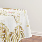 金ゴールドスタイリッシュジャングル野生動物のパターン テーブルクロス (インサイチュ)