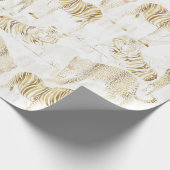 金ゴールドスタイリッシュジャングル野生動物のパターン ラッピングペーパー (角)