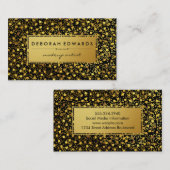 金ゴールドスタイリッシュスペックパターン金属金ゴールドラベル 名刺 (正面/裏面)