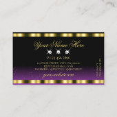 金ゴールドスタイリッシュパープルブラックスパークルジュエルズグラマラス 名刺 (裏面)