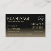 金ゴールドスタイリッシュブラックシック鏡文字付きロゴ 名刺 (裏面)