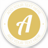 金ゴールドスタイリッシュモノグラムまたはロゴの追加 |透明 シール (正面)