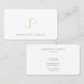 金ゴールドスタイリッシュモノグラムテンプレートトレンディーエレガントトップ 名刺 (正面/裏面)