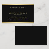 金ゴールドスタイリッシュモノグラムプレーンモダンミニマリストシック 名刺 (正面/裏面)