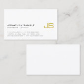 金ゴールドスタイリッシュモノグラムプレーンモダンラグジュアリートレンディー 名刺 (正面/裏面)