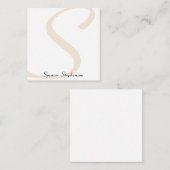 金ゴールドスタイリッシュモノグラムミニマリストノートカード ノートカード (正面/裏面)