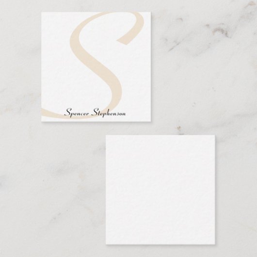 金ゴールドスタイリッシュモノグラムミニマリストノートカード ノートカード (正面/裏面)