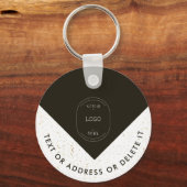 金ゴールドスタイリッシュロゴおよびQRコード会社キーチェーン キーホルダー (正面)