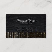 金ゴールドスタイリッシュ型 | ビロード・ブラック（モノグラム付） 名刺 (裏面)