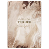 金ゴールドスタイリッシュ大理石金ゴールドフレームモノグラム クリップボード (裏面)