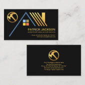 金ゴールドスタイリッシュ屋上デザイン建築屋上 名刺 (正面/裏面)