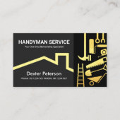 金ゴールドスタイリッシュ手利具屋根 名刺 (正面)