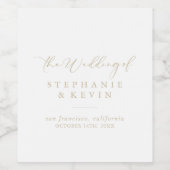 金ゴールドスタイリッシュ書結婚道 ワインラベル (シングルラベル)