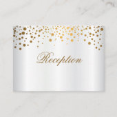 金ゴールドスタイリッシュ紙吹雪ドット付きホワイトサテン エンクロージャーカード (正面)