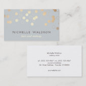 金ゴールドスタイリッシュ紙吹雪美しいメイクアップアーティストグレー 名刺 (正面/裏面)