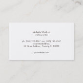 金ゴールドスタイリッシュ紙吹雪美しいメイクアップアーティストグレー 名刺 (裏面)