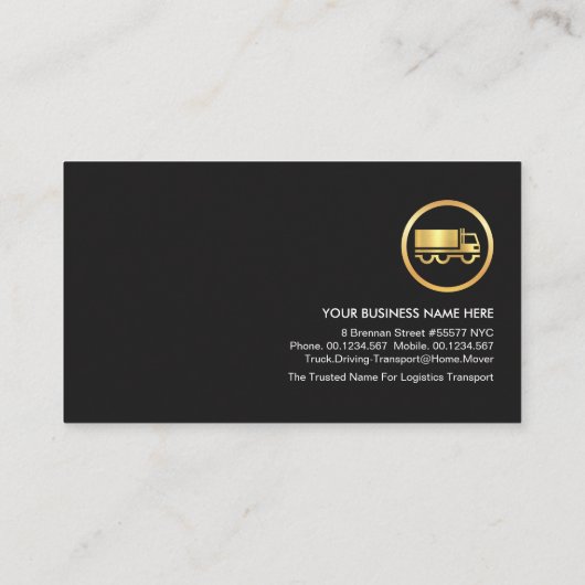 金ゴールドスタイリッシュ貨物自動車運送縁ど 名刺 (裏面)