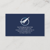 金ゴールドスタイリッシュ飛行機滑走路飛行機 名刺 (裏面)