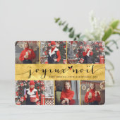 金ゴールドスタイリッシュJoyeux Noel 6写真クリスマモダンス シーズンカード (スタンド正面)