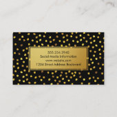 金ゴールドスタイリッシュSpeck模様ブラックとゴールデンラベル 名刺 (裏面)
