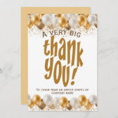 金ゴールドスタッフ従業員とても大きなお礼 サンキューカード (正面/裏面)