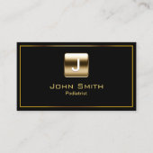 金ゴールドスタンプポディアトリストダーク名刺 名刺 (正面)